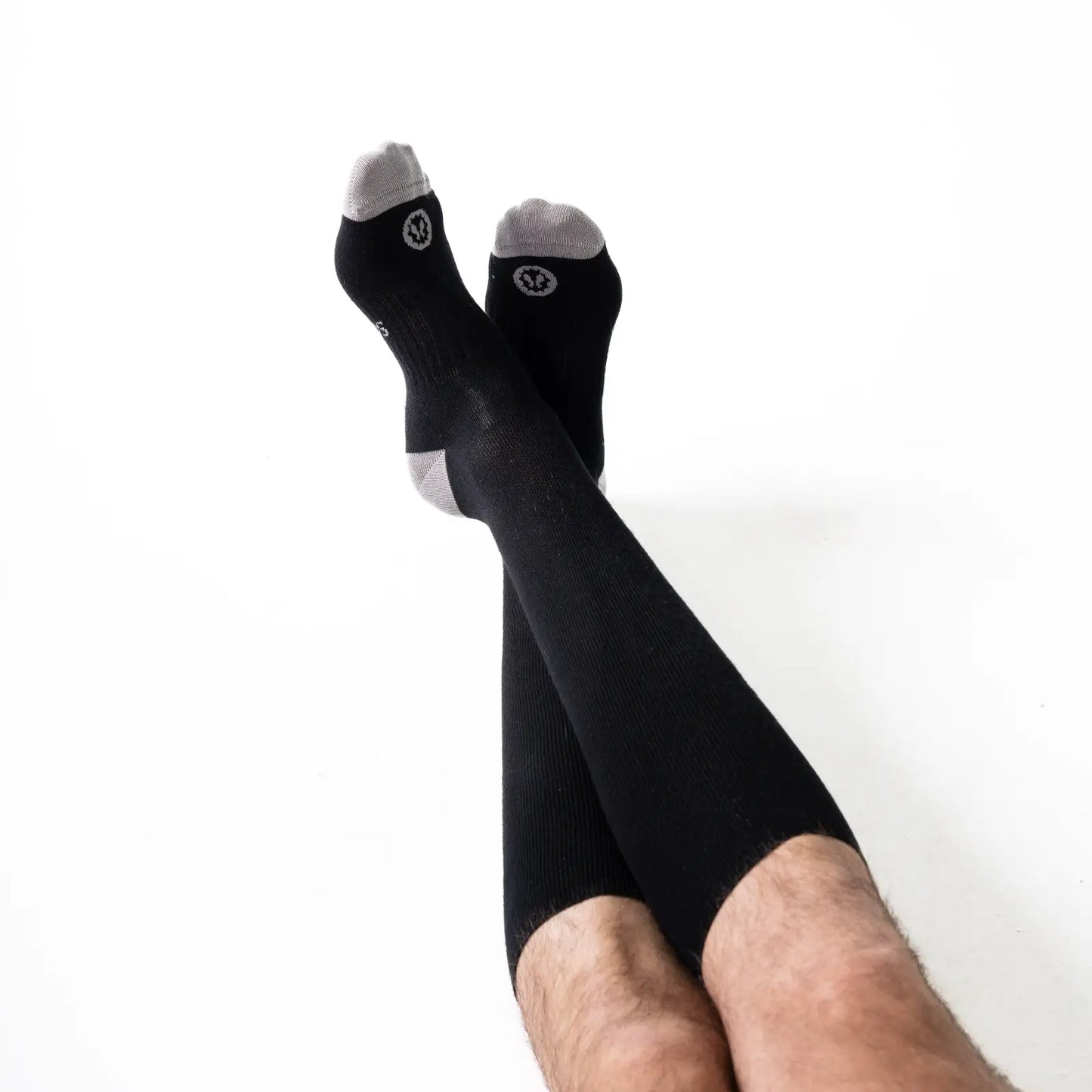Calcetines de compresión altos de hombre negros