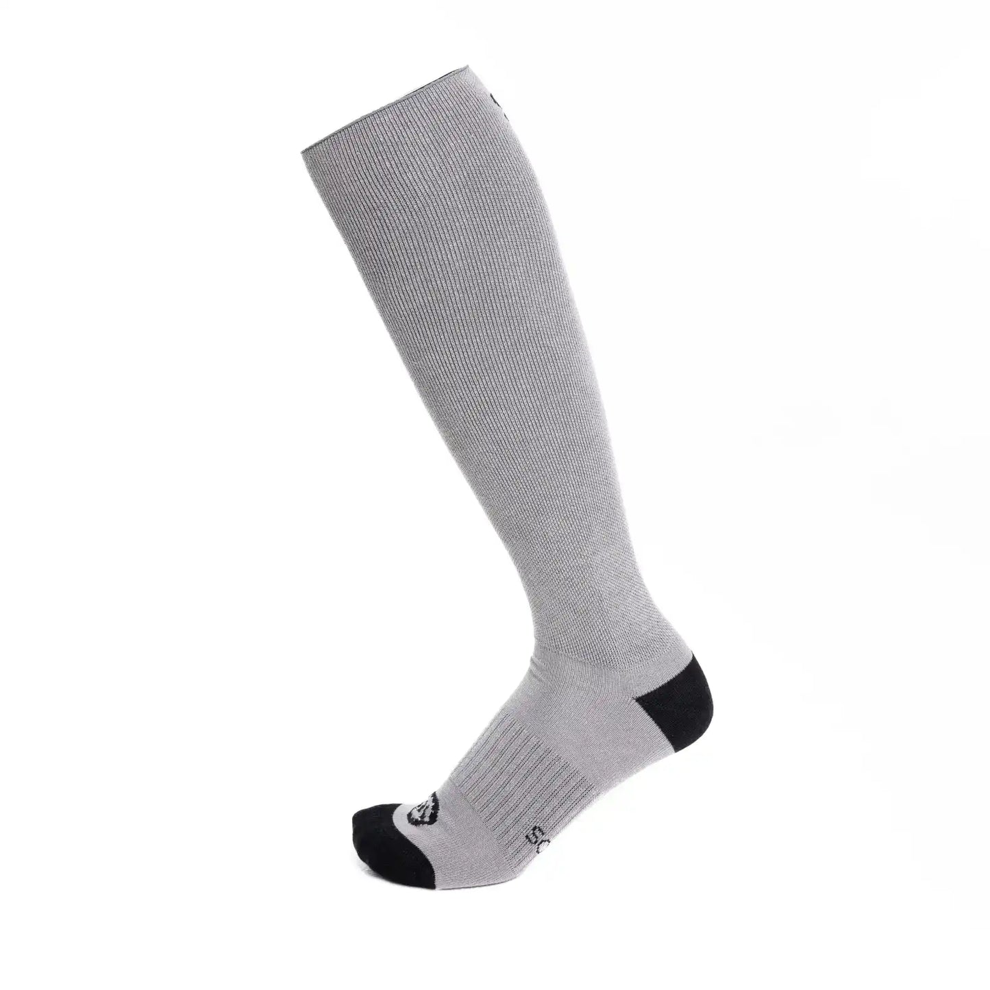 mujer y hombre media compresion gris y negra