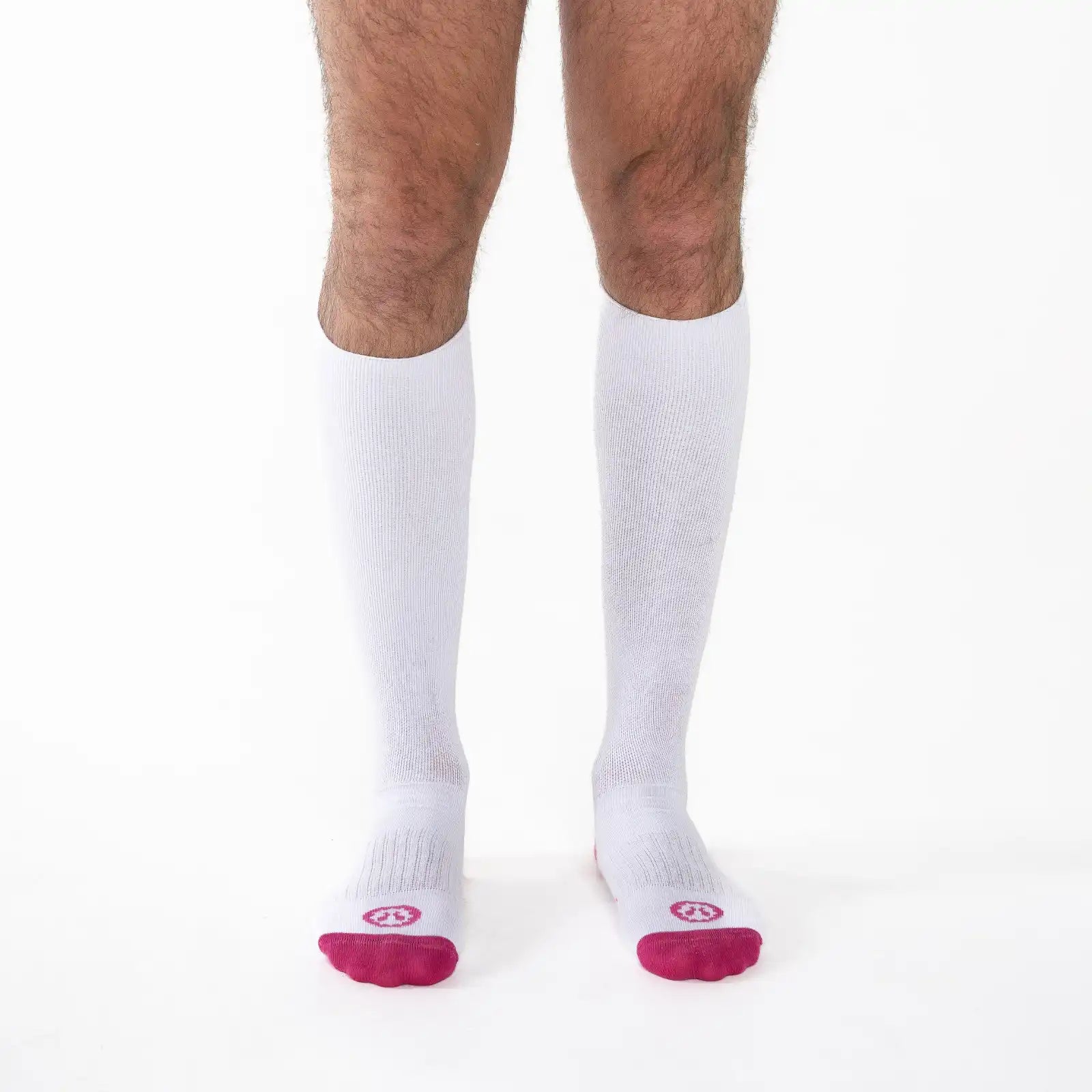 Calcetines de compresión de algodón para hombre color blanco