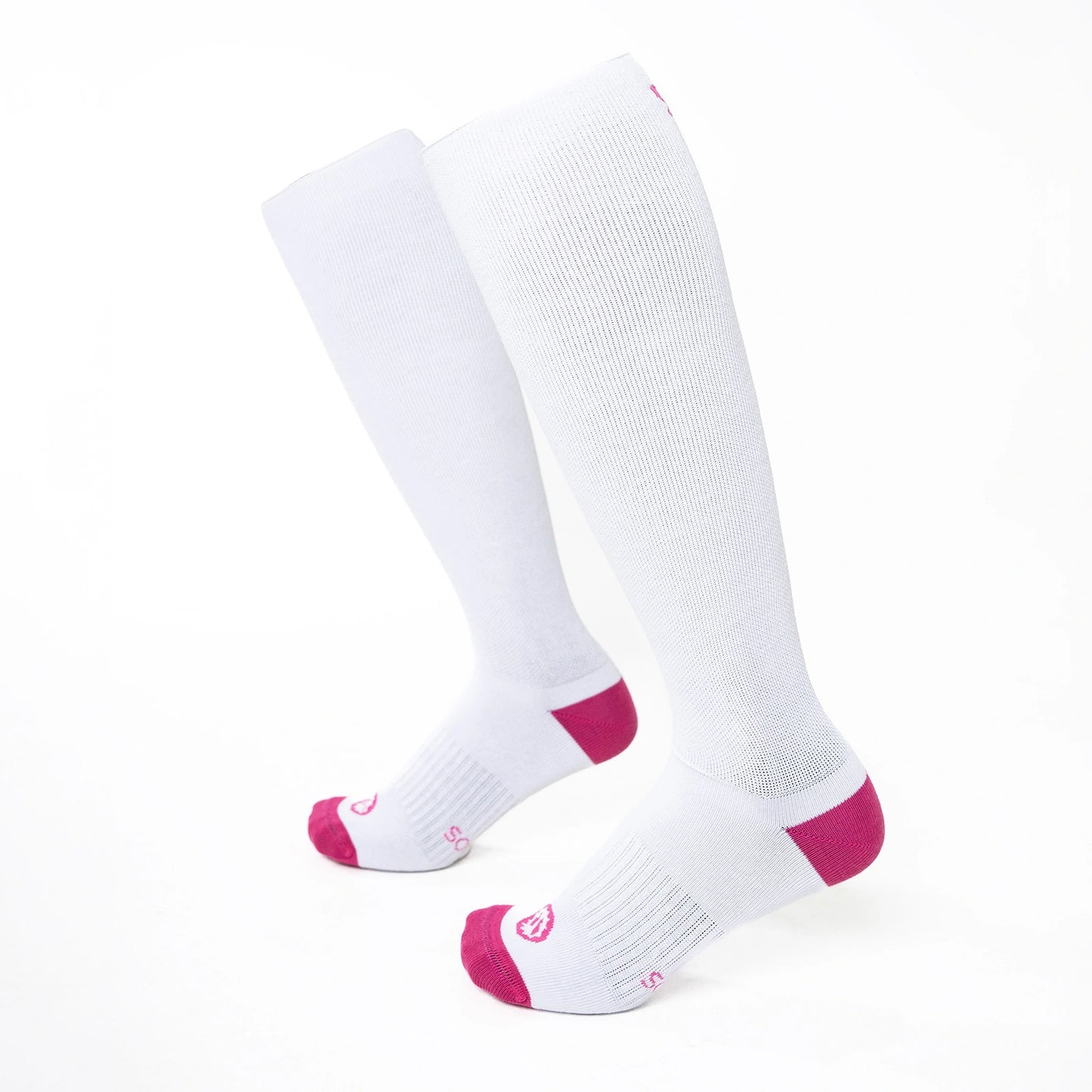 Chaussettes de Compression Basic Blanc Fuchsia