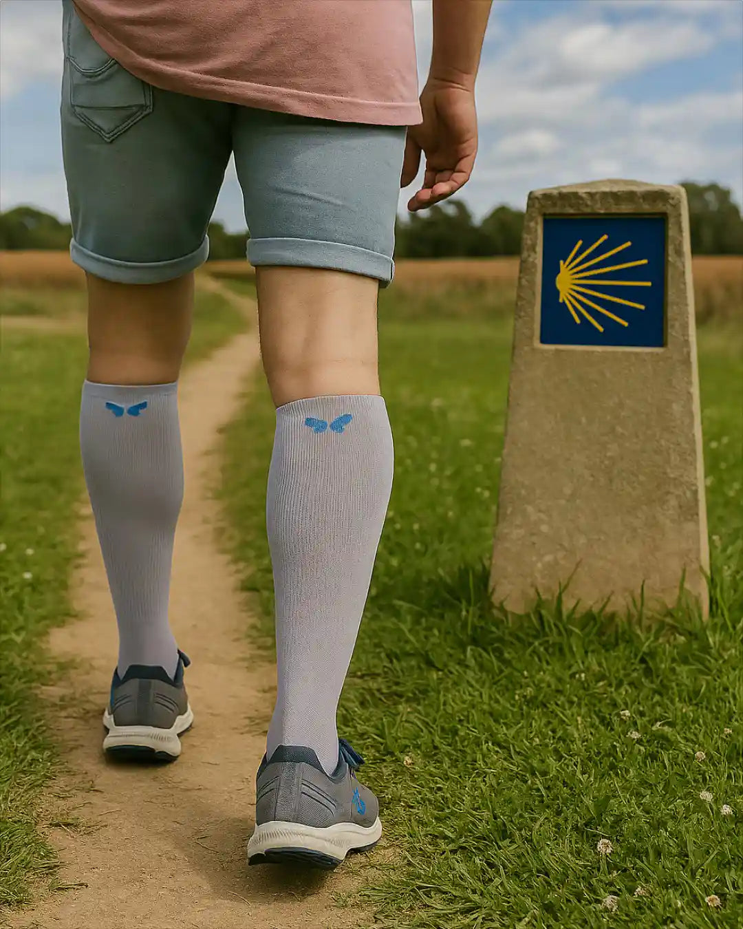 Calcetines de compresión para camino de santiago