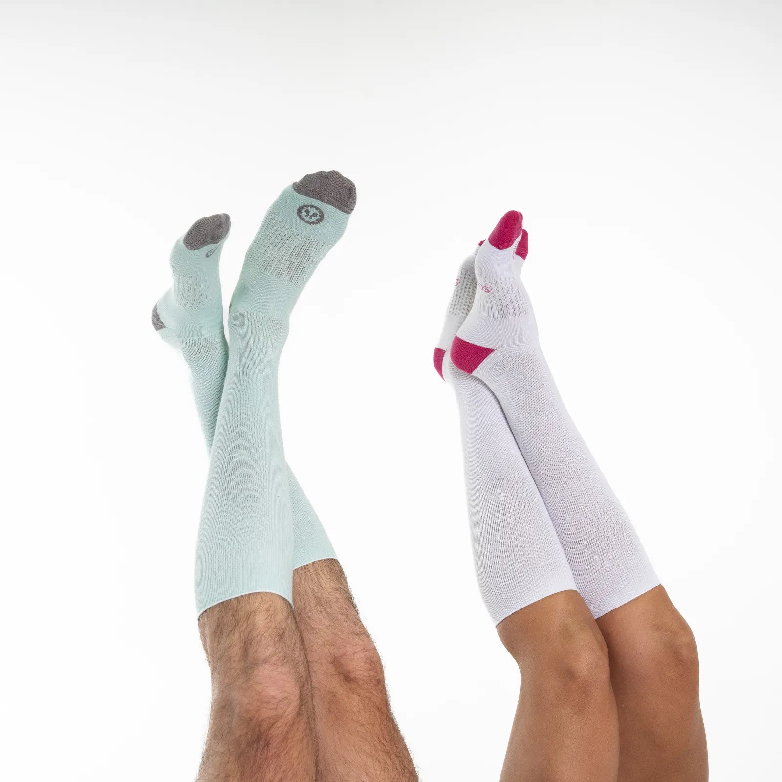 Calcetines divertidos de compresión para sanitarios con estampado azul  Healthy tools
