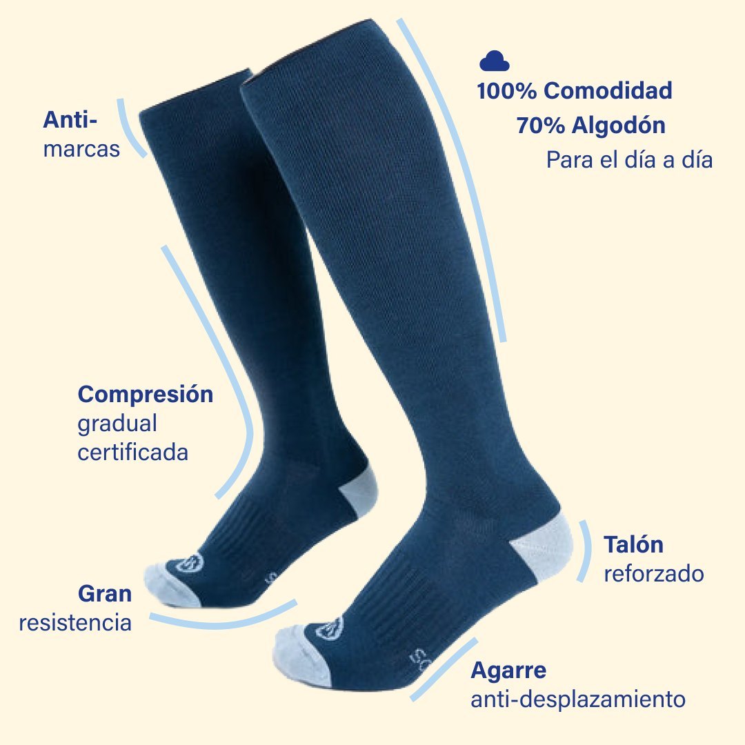 Calcetines de compresión Basic de algodón peinado para trabajar sentado
