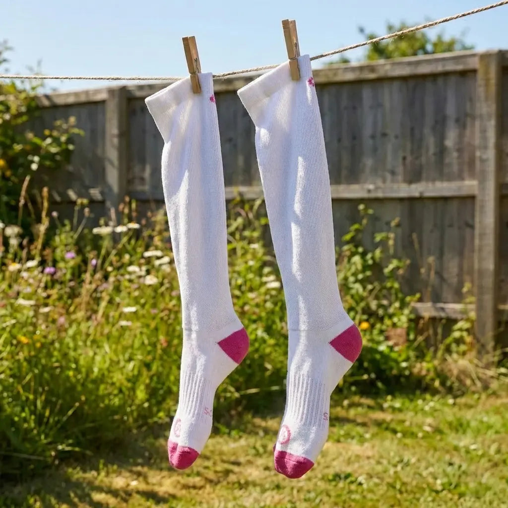 secar medias de compresión al aire libre